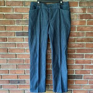 Lee Regular Fit Mid Rise Straight Leg Pants Blue 14 Long